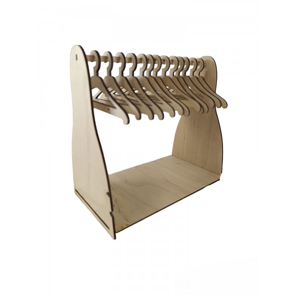 Ξύλινο σταντ για σκουλαρίκια με κρεμάστρες