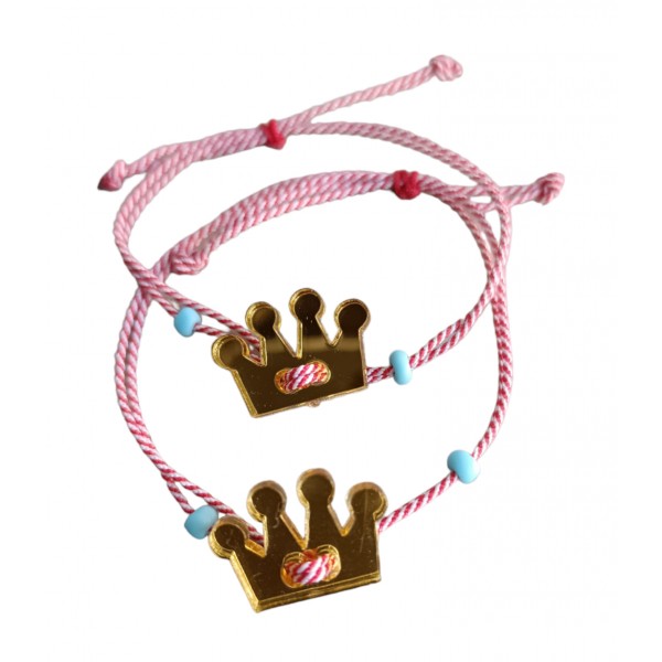 Μαρτάκι με κορώνα από plexiglass και γαλάζια χάντρα