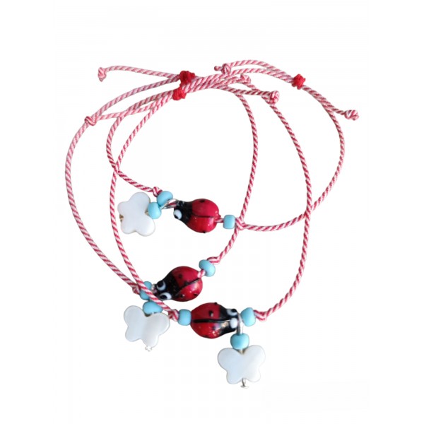 Μαρτάκι με πασχαλίτσα και πεταλούδα από φίλντισι 