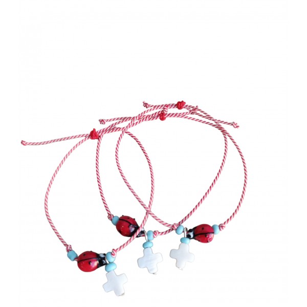 Μαρτάκι με πασχαλίτσα και Σταυρό από φίλντισι 