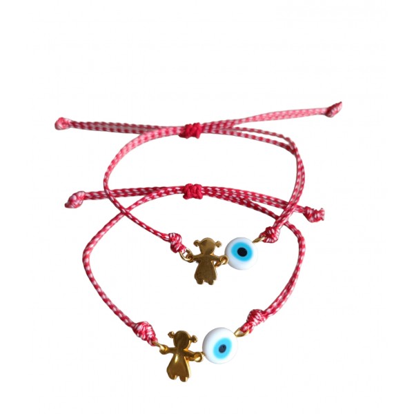Μάρτης βραχιόλι με ματάκι και κοριτσάκι 