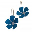 Χειροποίητα σκουλαρίκια λουλούδι γαλάζιο 