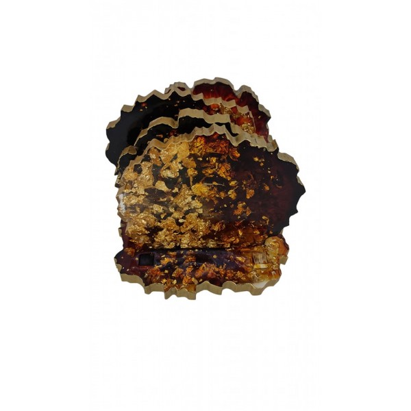 Σουβέρ από υγρό γυαλί, καφέ χρώμα