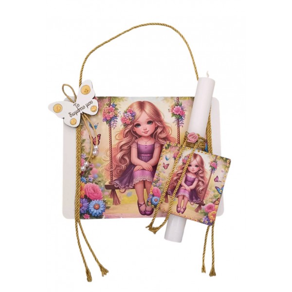 Λαμπάδα με ταμπελάκι για το παιδικό δωμάτιο 