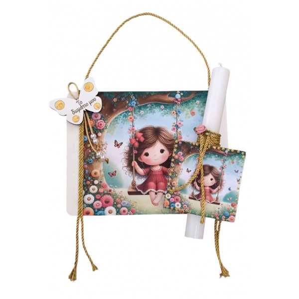 Λαμπάδα με ταμπελάκι για το παιδικό δωμάτιο