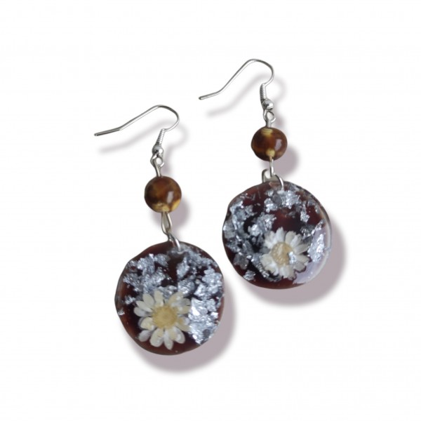 Σκουλαρίκια με αληθινά λουλούδια