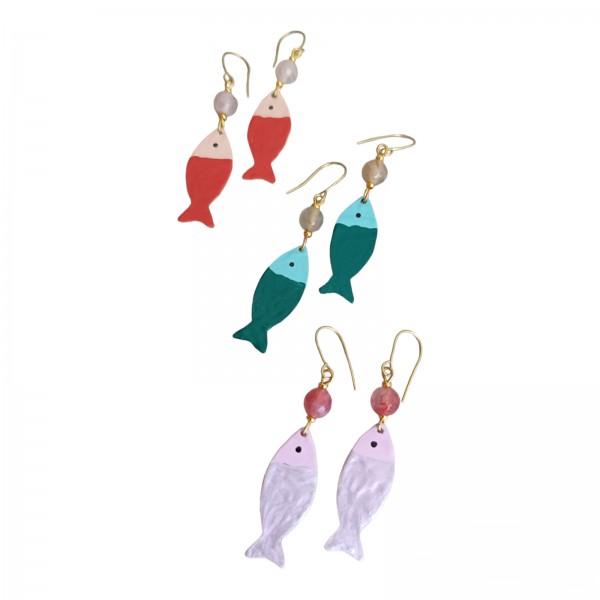 Χειροποίητα σκουλαρίκια ψάρι 