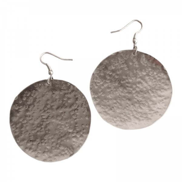 Χειροποίητα σκουλαρίκια σφυρήλατα απο μέταλλο αλπακ΄α 