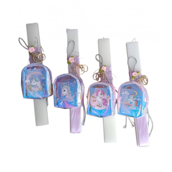 Λαμπάδες με πορτοφολάκι μονόκερο 