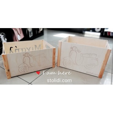 Ξύλινο κουτί με θέμα Vespa