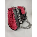 Χειροποίητη τσάντα από ξύλο και νήμα Κόκκινο & Μαυρο 