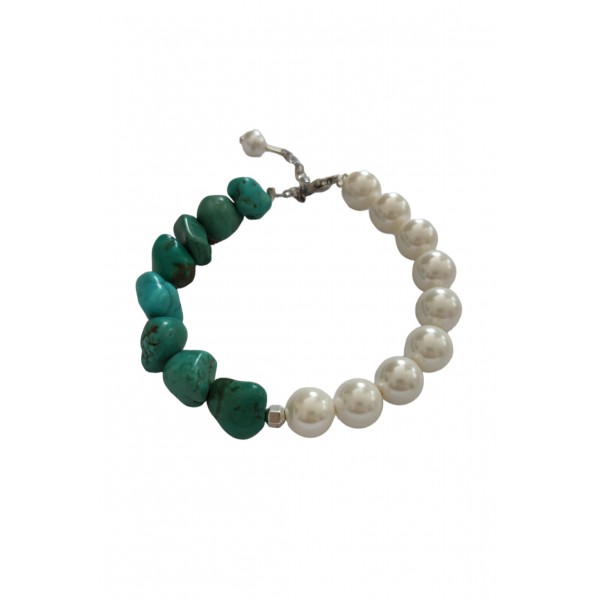 Βραχιόλι με χαολίτη και μαργαριτάρια