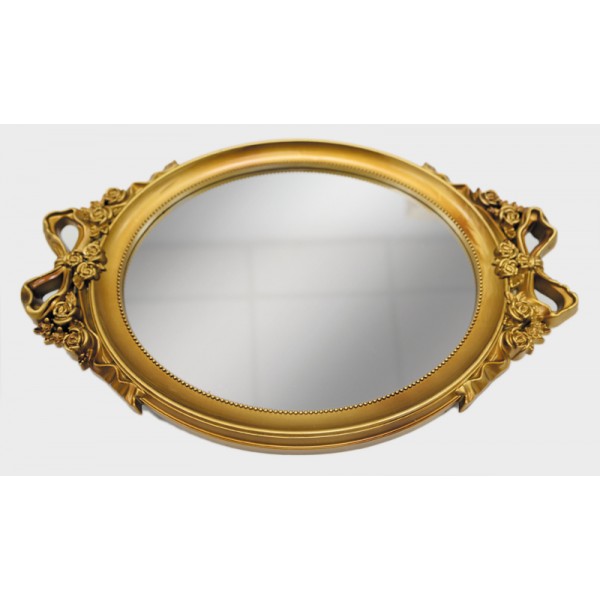 Χρυσός ξύλινο δίσκος- καθρέφτης