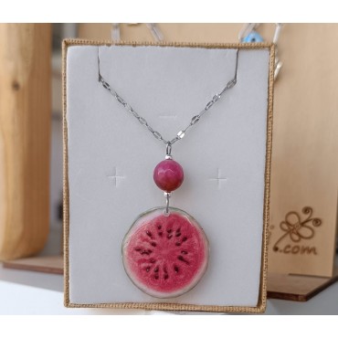 Χειροποίητο κολιέ καρπούζι