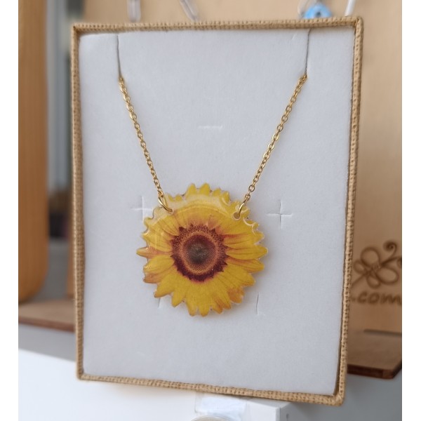 Χειροποίητο κολιέ ηλιοτρόπιο 