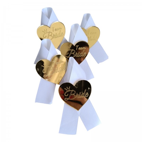 Κονκάρδες με χρυσό plexiglass για bachelor party