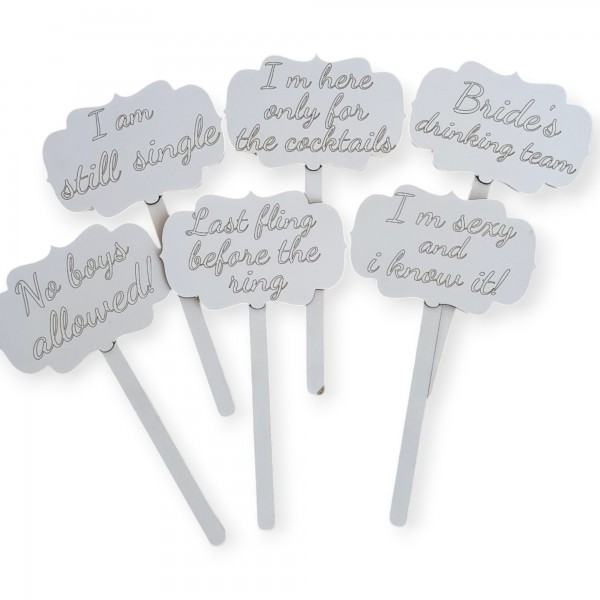 Ταμπελάκια με μηνύματα για το bachelor party