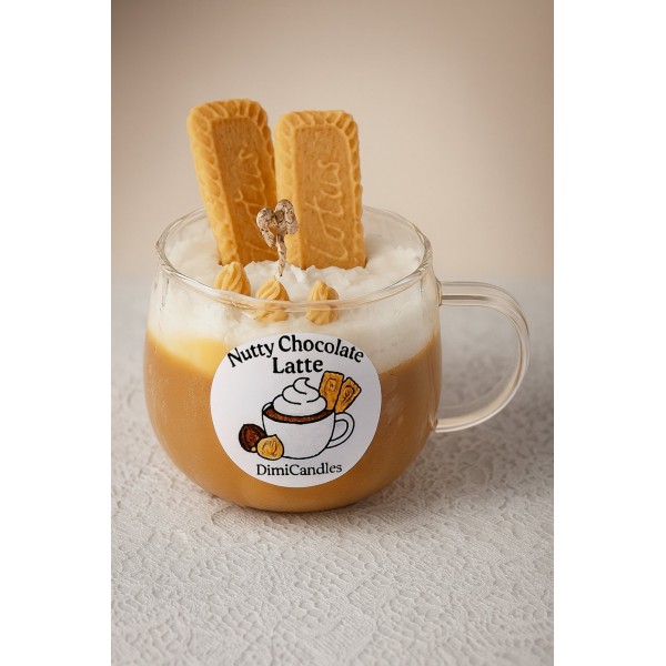 Κερί σόγιας σε ποτήρι  με άρωμα σοκολάτα φουντούκι