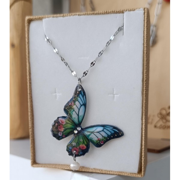 Χειροποίητο κολιέ με πεταλούδα
