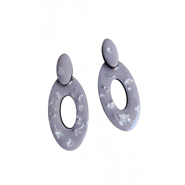 Σκουλαρίκια χειροποίητα  σε παστέλ μωβ χρώμα 