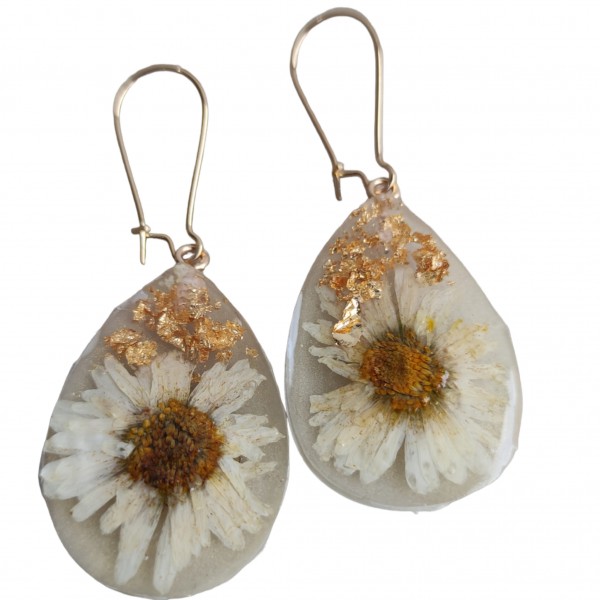 Δάκρυ με χρυσάνθεμο και φύλλα χρυσού