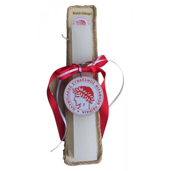 Λαμπάδα πλακέ με μπρελόκ τον Ολυμπιακό 