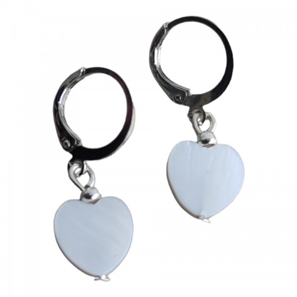 Σκουλαρίκια με καρδιές από φίλντισι 