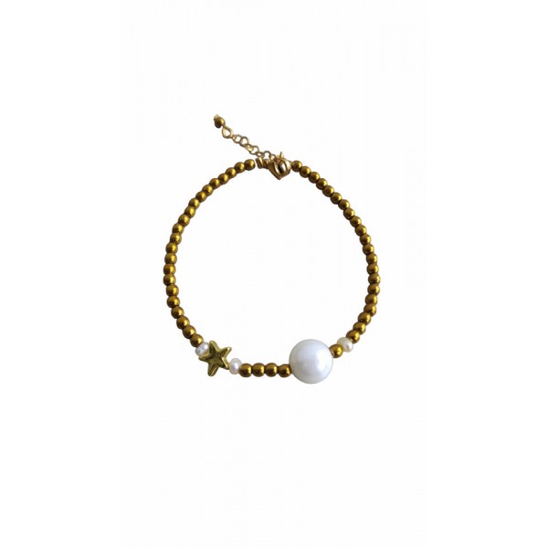 Βραχιόλι με αιματίτη και μαργαριτάρι 