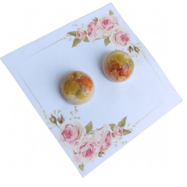 Σκουλαρίκια με αποξηραμένη γυψοφύλλη