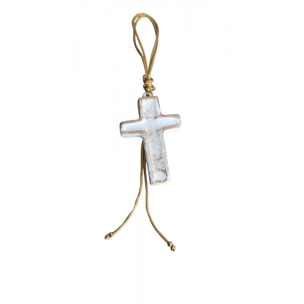 Κεραμικός Σταυρός με χρυσό σχοινί 