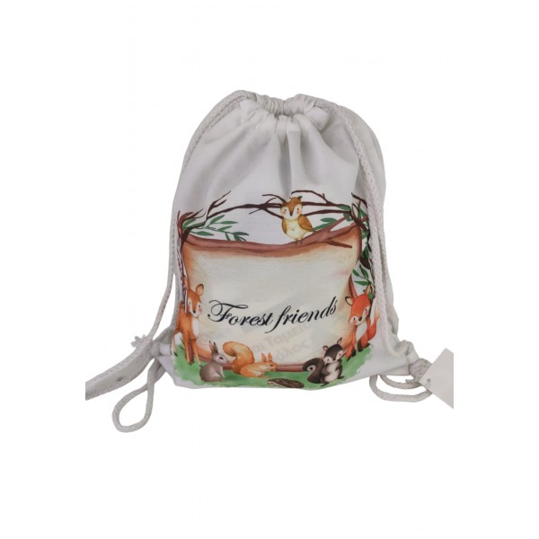 Παιδικό υφασμάτινο σακίδιο πλάτης με θέμα ζώα του δάσους