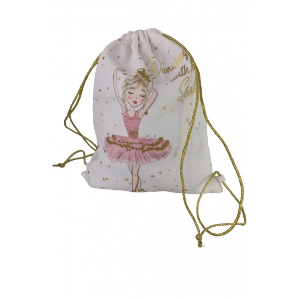 Παιδικό υφασμάτινο σακίδιο πλάτης με θέμα την μπαλαρίνα   