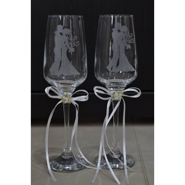 Ποτήρια Σαμπάνιας Νύφι και γαμπρός 