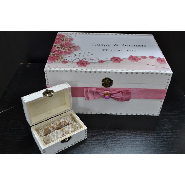 Κουτί ευχών με θήκη για τις βέρες