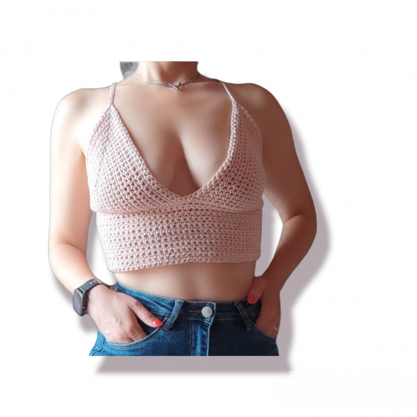 Χειροποίητο πλεκτό crop top 