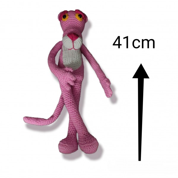 Χειροποίητος πλεκτός Ροζ Πάνθηρας 