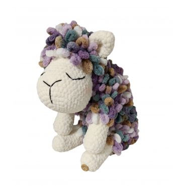 Χειροποίητο πλεκτό Βρετανικό πρόβατο σε μωβ χρώμα 35εκ 