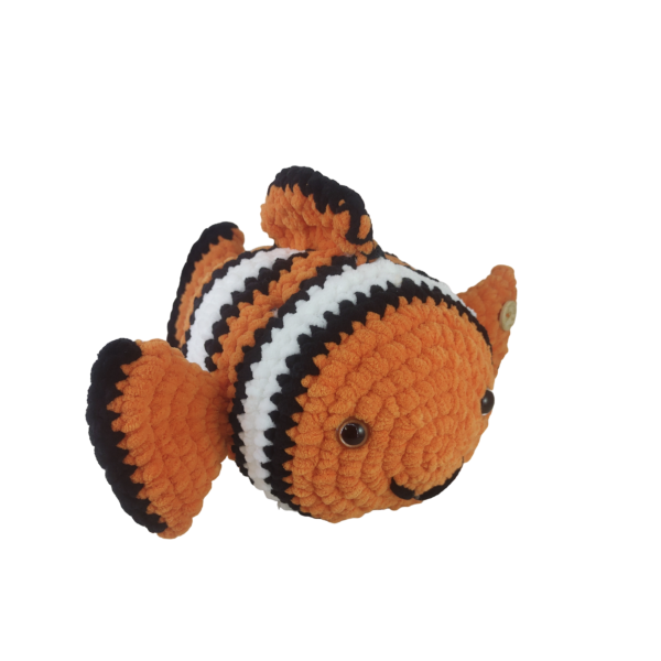 Χειροποίητoς πλεκτός Νέμο από νήμα υποαλλεργικό 30εκ. ύψος 30εκ πλάτος