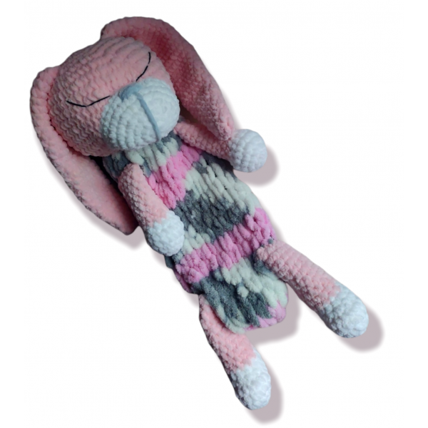 Bejama Rabbit Pink  Πλεκτό κουνέλι αγκαλιάς - ύπνου 60εκ 