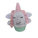 Χειροποίητος πλεκτός cupcake μονόκερος 28εκ
