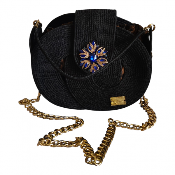 Stolidi SpiralCord black leopard | Premium Χειροποίητη Τσάντα 01/01 | Stolidi by Geo