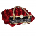Marshmallow τσάντα κόκκινο βελούδινο clutch bag