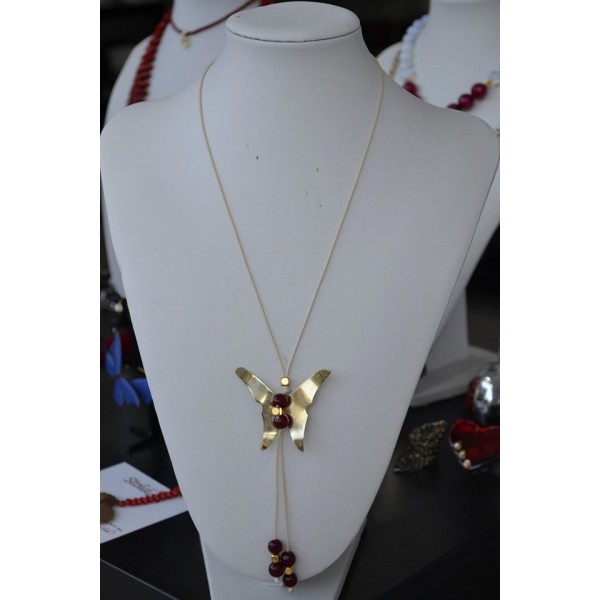 Κολιέ μακρύ με πεταλούδα