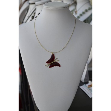 Κολιέ με κόκκινη πεταλούδα