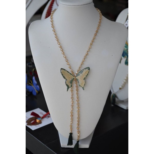 Γραβάτα με πεταλούδα σε πράσινο - χρυσό