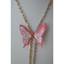 Γραβάτα με πεταλούδα σε ροζ- λευκό 