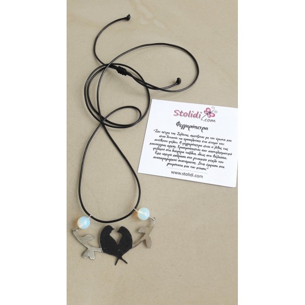 Moonstone pendant with birds