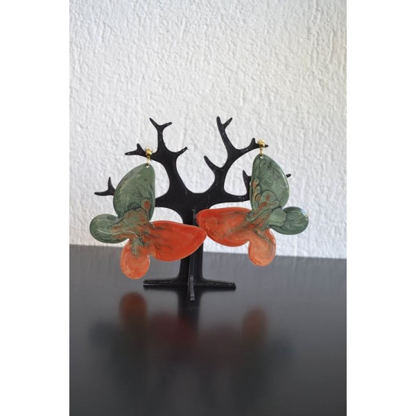 Σκουλαρίκια πεταλούδες με ορείχαλκο