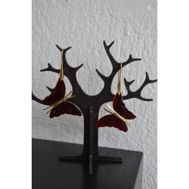 Σκουλαρίκια κόκκινες πεταλουδες