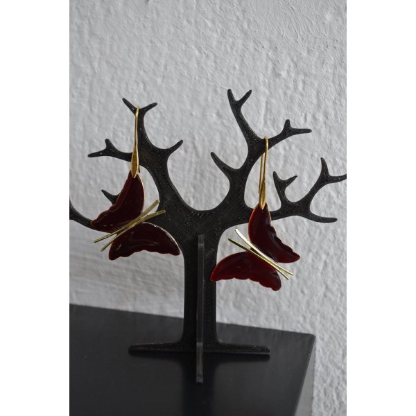 Σκουλαρίκια κόκκινες πεταλουδες